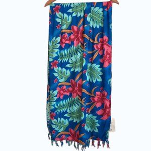 NWT HIBISCUS COLLECTION Short Sarong Tropical Resortwear Beach Floral Cover Up